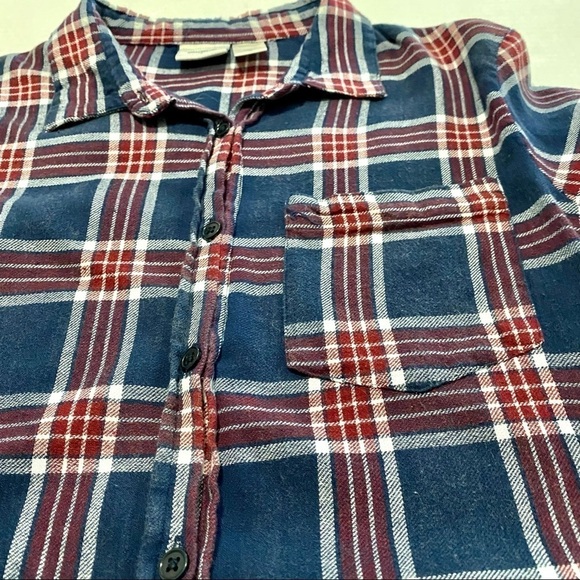 Daytrip Plaid Button Up Cotton Shirt Medium Western Country Farm Grunge Classic - Picture 5 of 12